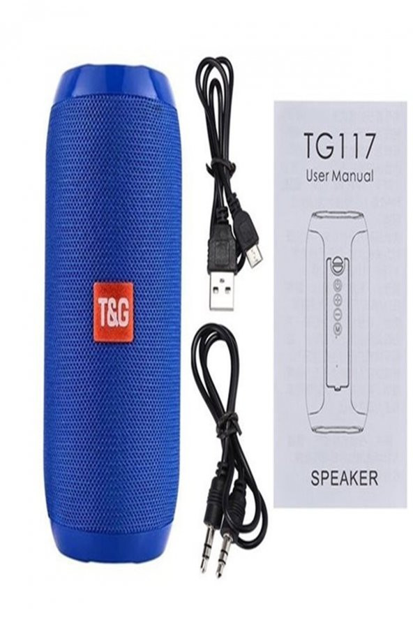 EBRTECH T&G Bluetooth Speaker Hoparlör Ekstra Bass Yüksek Ses Portatif Taşınabilir Mavi