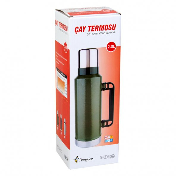 Penguen Çift Katlı Avcı Outdoor Çelik Termos 2Lt PNG-1200Y - 2