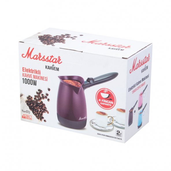 MarsStar Kahvem Gizli Rezistans Elektrikli Cezve 1000W 400ml - 2