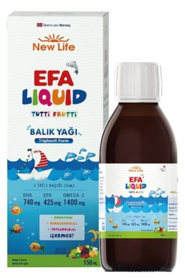 NewLife Efa Liquid Balık Yağı 150 ml-Tutti Frutti