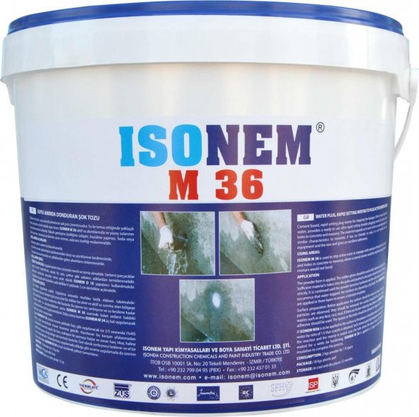 İsonem M 36 Şok Su Durdurma Tozu 10 Kg