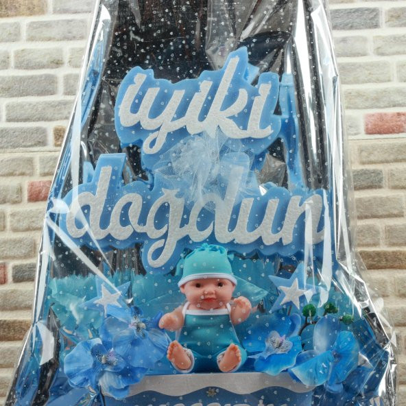 Yenidoğan Erkek Bebek Büyük İyiki Doğdun Araba Çiçek Aranjman - 5