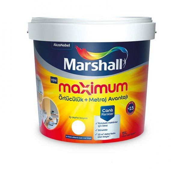 Marshall Maximum Silikonlu İç Cephe Boyası 2.5 Lt