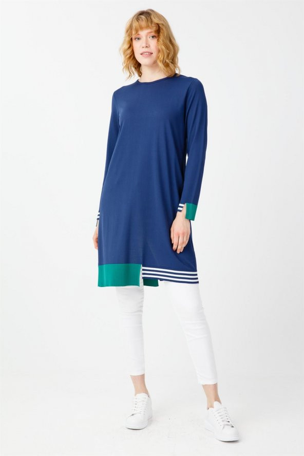 Çizgi Detaylı Rayon Tunik 20127.02