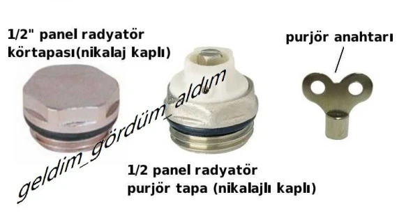 Prujör Purjör - Purjör Anahtarı Ve Tapa ( radyatör havlupan montaj set ) - 2