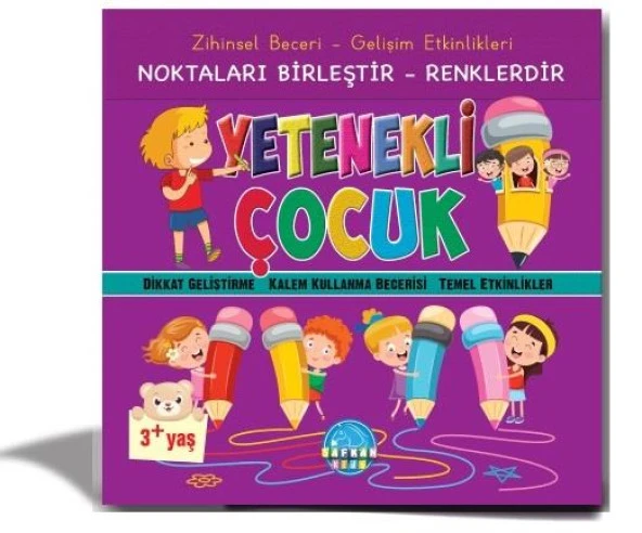 Safkan Kids Okul Öncesi Yetenekli Çocuk Noktaları Birleştir Renklendir 3+