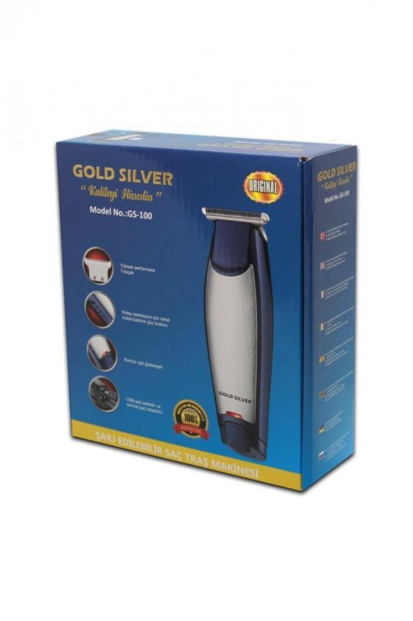 Gold Silver Gs 100 Traş Makinesi Saç Sakal Makines 1-2-3 mm - 2