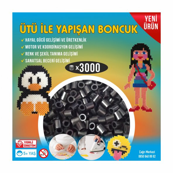 Nusrat Bilişim Ütü ile Yapışan Boncuk 5mm 3000li Siyah