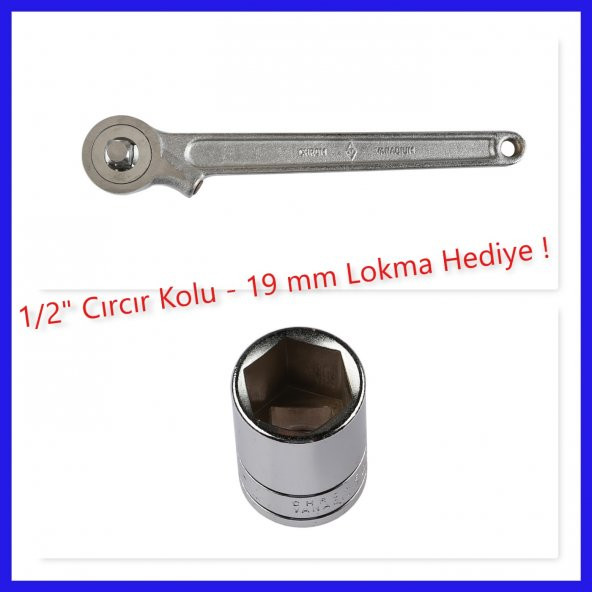 1/2" CIRCIR KOL 10" 250 MM 19 MM LOKMA ANAHTAR HEDİYE !!!!!