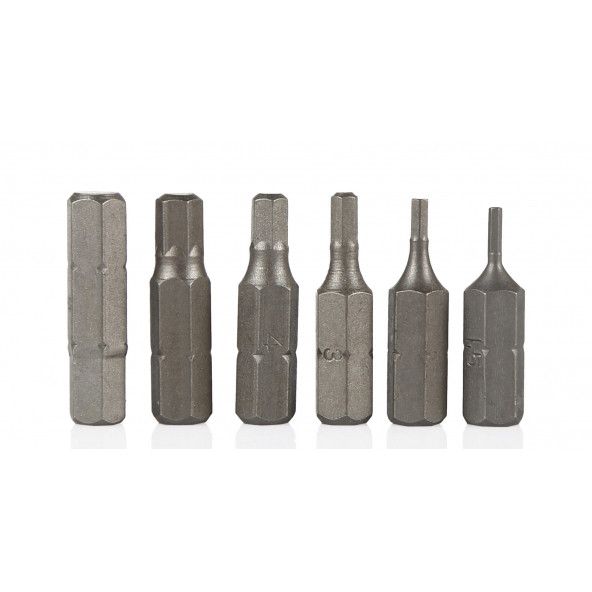 BAOHUI 1/4" Allen Bits 25 mm 6lı Set (1,5-2-3-4-5-6) Cr-V