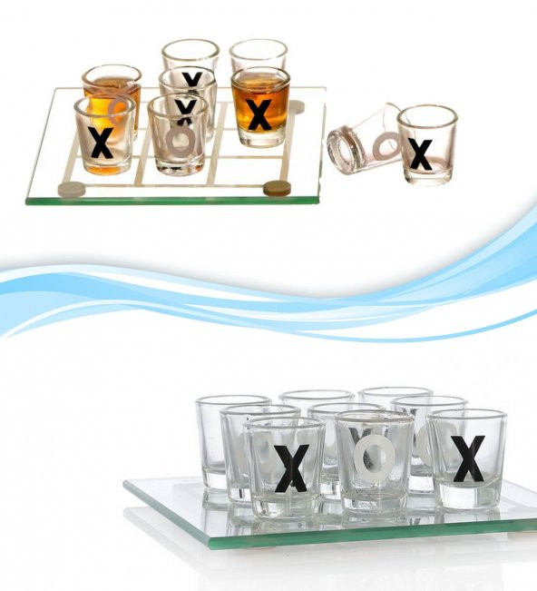 Tic Tac Toe Shot Bardaklı Xox Oyunu Dekoratif Hediyelik - 3