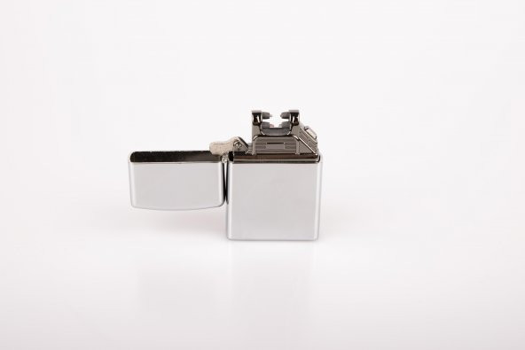 Tesla Model Usb Şarjlı Elektrikli Elektronik Çakmak Zippo Silver - Resim 3
