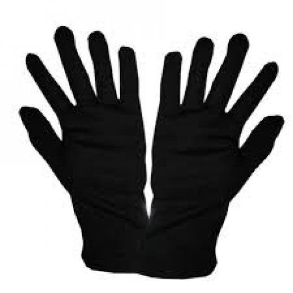 10 çift siyah garson gösteri eldiveni ünisex model polyester eldiven