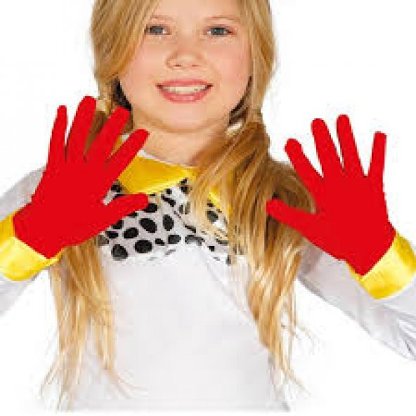 unisex kırmızı pandomim eldiveni farklı yaş seçenekleri