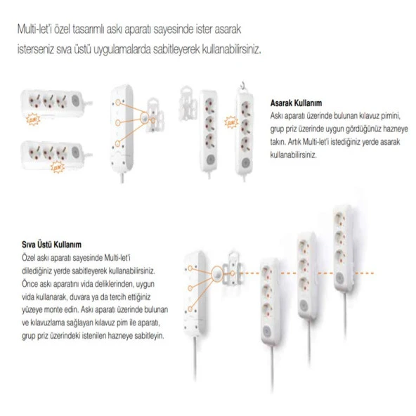 Viko Multi-Let 5 Li Çocuk Korumalı Grup Priz 3 Mt - 4