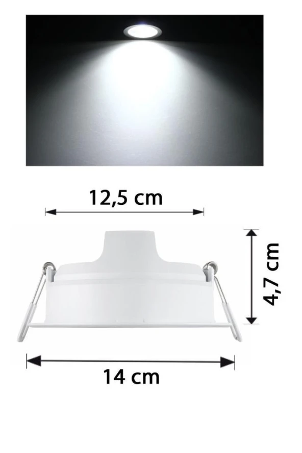 Philips 10W Sıva Altı Led Spot Panel Beyaz Kasa 6500K - 2