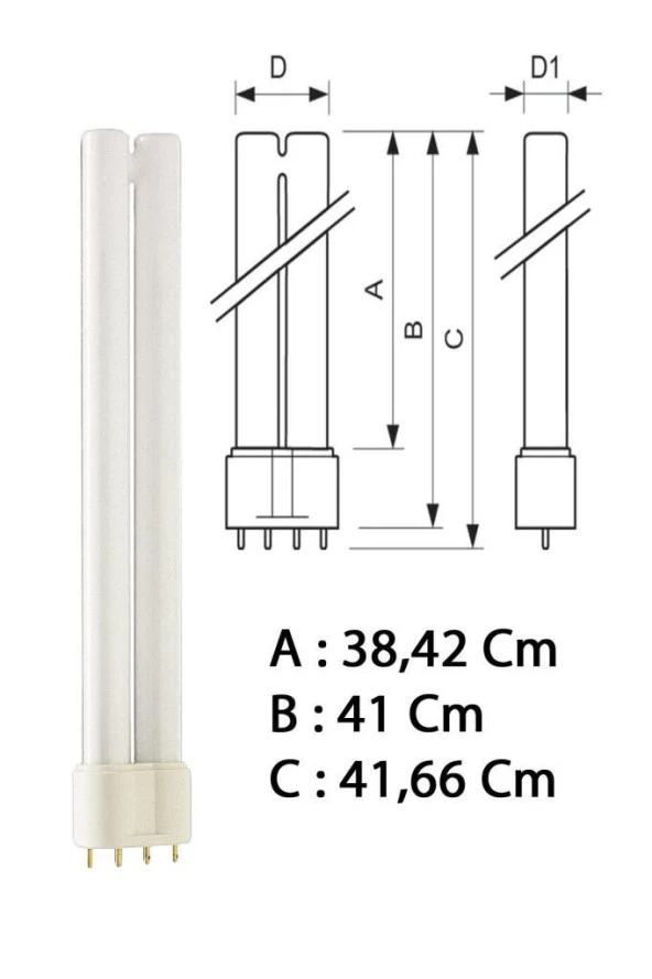 Philips Master 36W/830 4P PLL Floresan Ampul Sarı 3000K - 41,66 Cm - 4