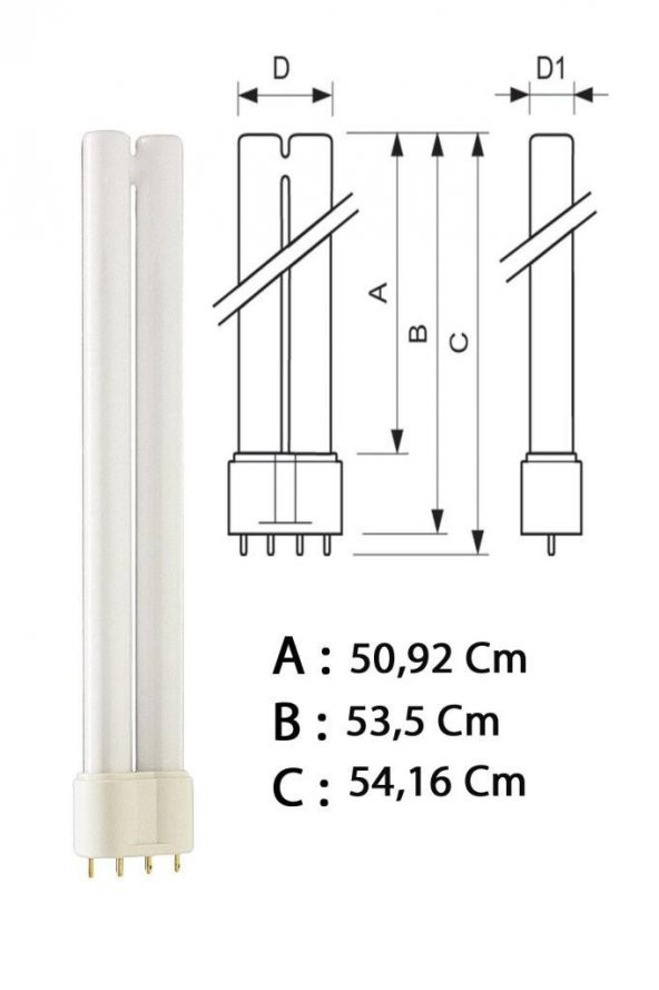 Philips Master PL-L 55W/840/4P Enerji Tasarruflu Floresan Lamba Gün Işığı 54,16 Cm - 8