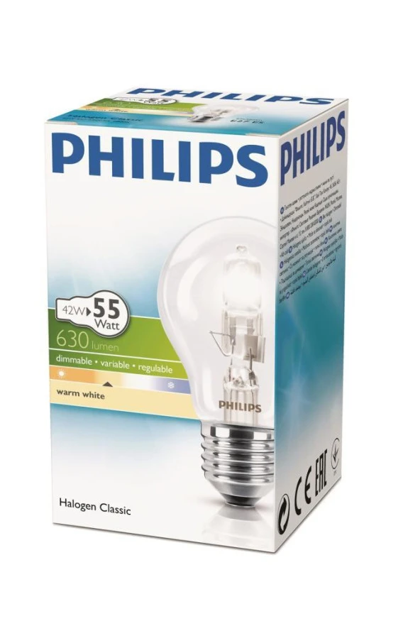 Philips Eco Classic 42W (55W) E27 Halojen Ampul