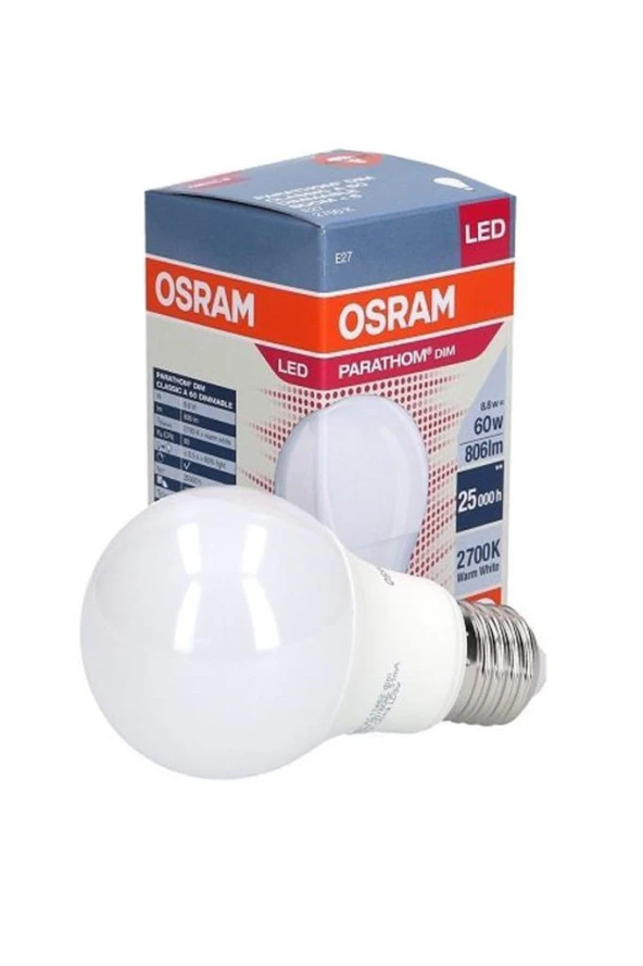 Osram Parathom 8,8W(60W) E27 Dim Led Ampul 2700K