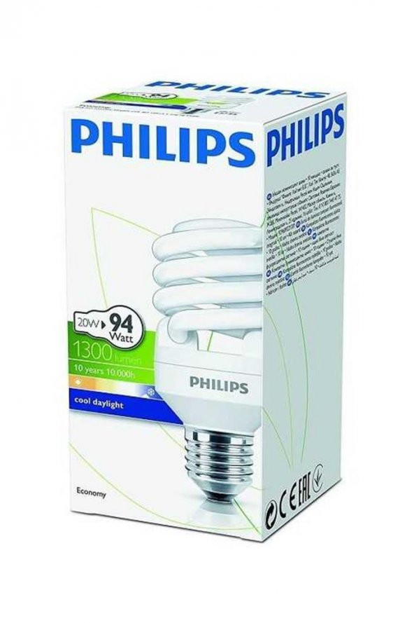 Philips 20W (94W) Ekonomik Ampul Beyaz 865 E27