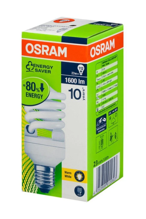 Osram 23W (112W) Ekonomik Ampul E27 Sarı Işık