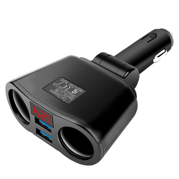 3.1A Usb Girişli Çakmak Girişinden 2 Çakmak Çıkışlı Çoklayıcı Soketi - 4