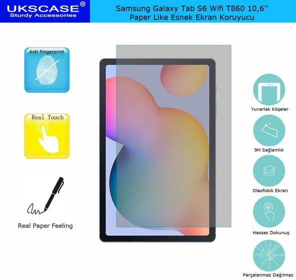 Samsung Galaxy Tab S6 Wifi T860 10,6'' Paper Like Ekran Koruyucu