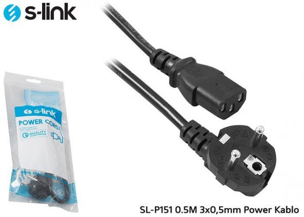 S-link SL-P151 0.5M 3x0,5mm Power Kablo
