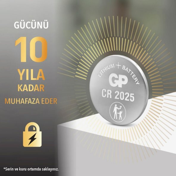 GP CR2025 3V Lityum Düğme Para Pil 5 li Paket - 8