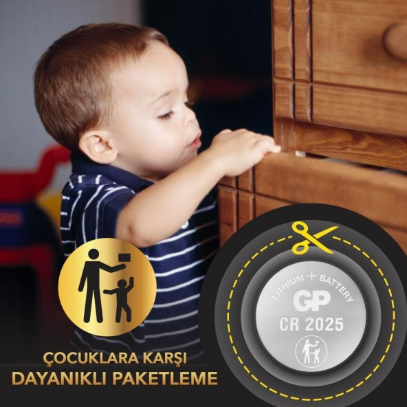 GP CR2025 3V Lityum Düğme Para Pil 5 li Paket - 9