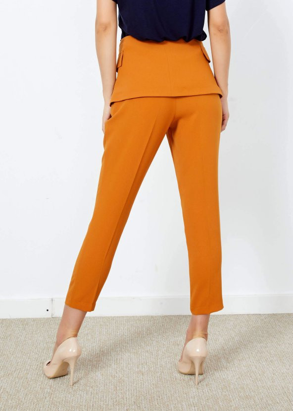 Kadın Tarçın Dar Paça Etek Detaylı Pantolon - 10