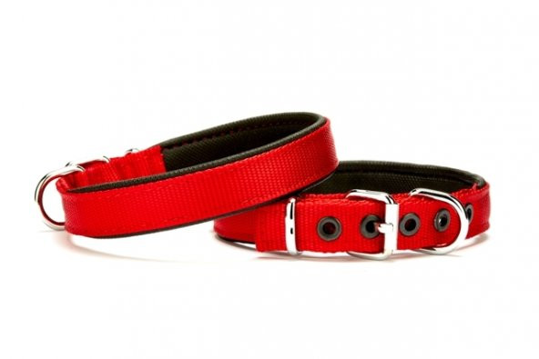 Doggie Dokuma Softlu Köpek Boyun Tasması 2 cm x 45 cm Kırmızı - 1