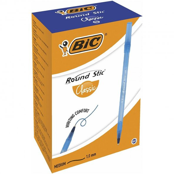 Bic Round Stic Tükenmez Kalem Mavi 60Lı Kutu - 60 Adet