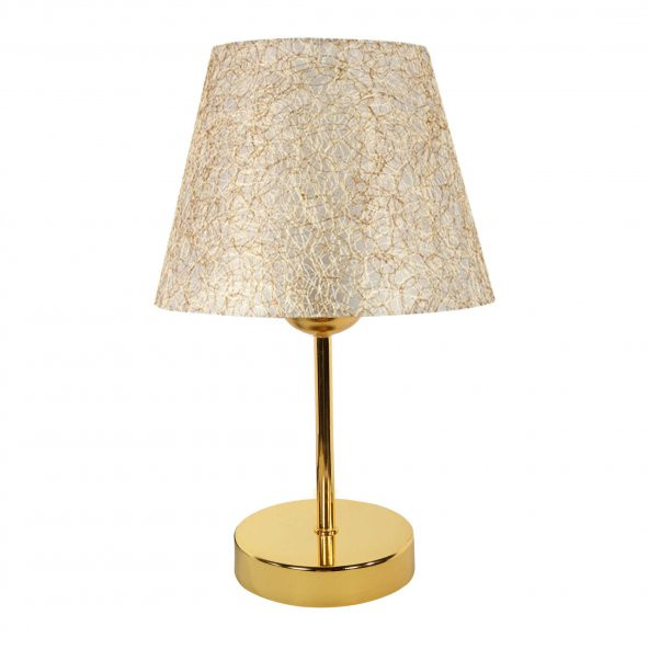 BYSAY FİESTA SUN METAL AYAKLI ABAJUR MASA LAMBASI - GOLD (ALTIN İPLİ)