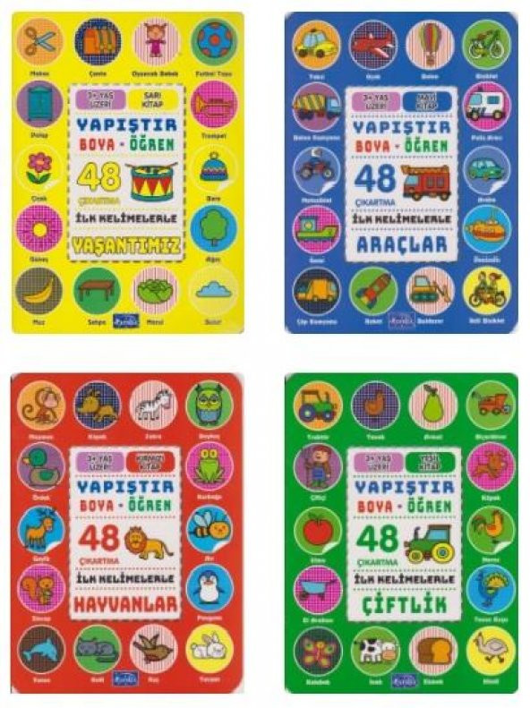Parıltı Aktivite Seti Yapıştır Boya Öğren 4 Kitap