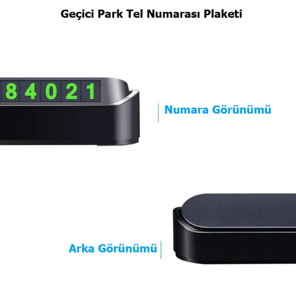 Geçici Park Telefon Numarası Plaketi