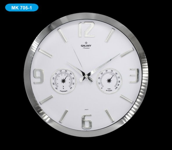 Galaxy MK705-1 Premium Termometreli Duvar Saati
