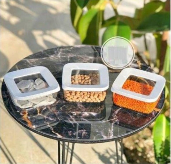 Vip Ahmet 3 lü Set Kare Akrilik Saklama Kabı 250 ml VP-187 - 2