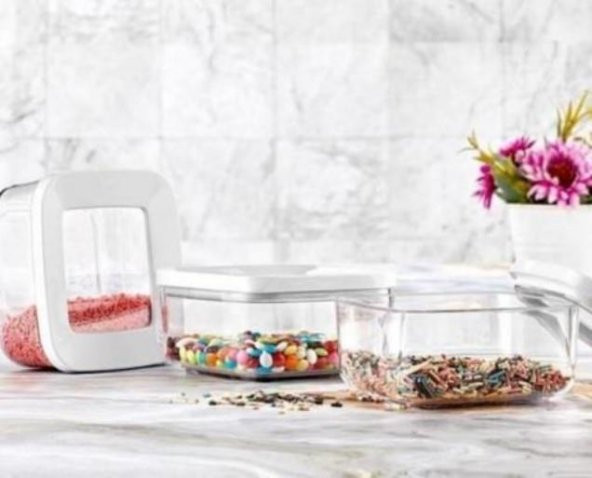 Vip Ahmet 3 lü Set Kare Akrilik Saklama Kabı 250 ml VP-187 - 3