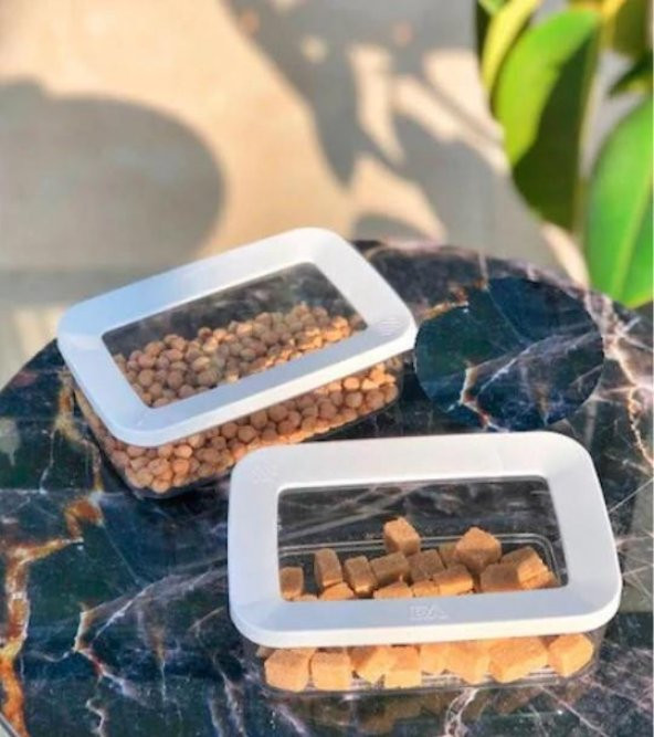 Vip Ahmet 2 li Set Akrilik Dikdörtgen saklama Kabı 600 ml VP-104 - 6