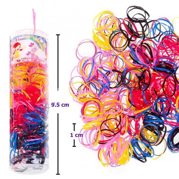 Cimcime  Renkli Küçük Lastik Saç Tokası 1 Paket - 3