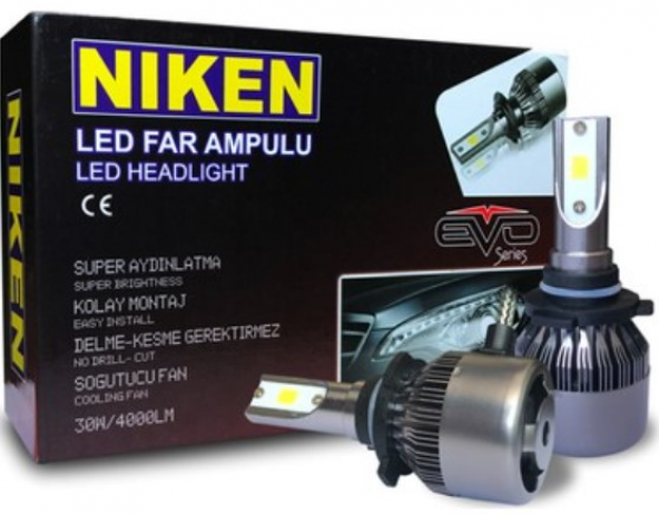 XENON FAR ZENON FAR LED AMPÜL H4 ŞİMŞEK ETKİLİ FAN SOĞUTMALI NİKEN - 1