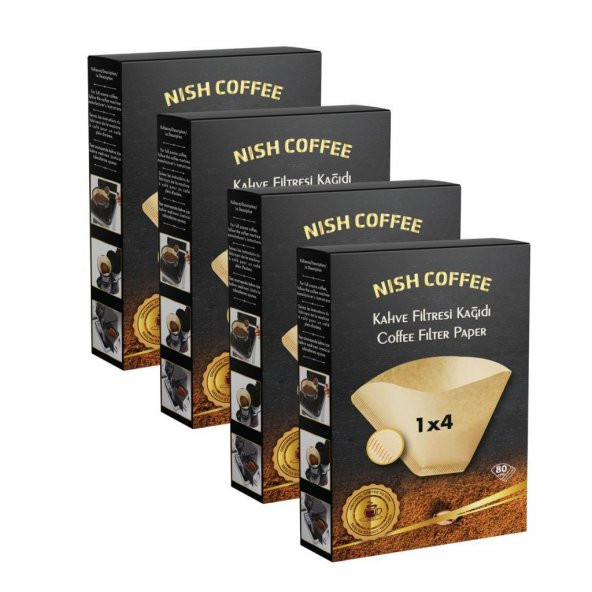 Nish Kahve Filtre Kahve Kağıdı 1X4 80li 4lü Paket