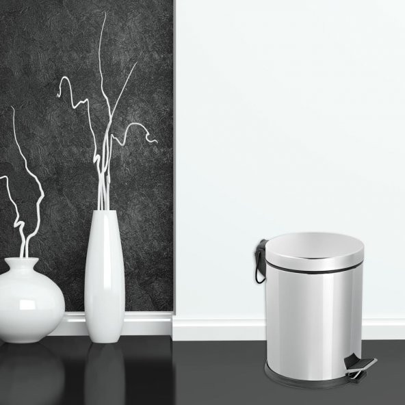 Foreca Paslanmaz Pedallı Çöp Kovası 16 Lt - Resim 2