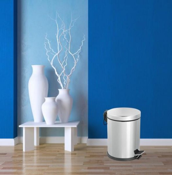 Foreca Paslanmaz Pedallı Çöp Kovası 5 Lt - Resim 3