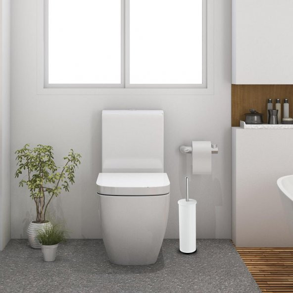 Foreca Beyaz Wc Fırçalık - Resim 2