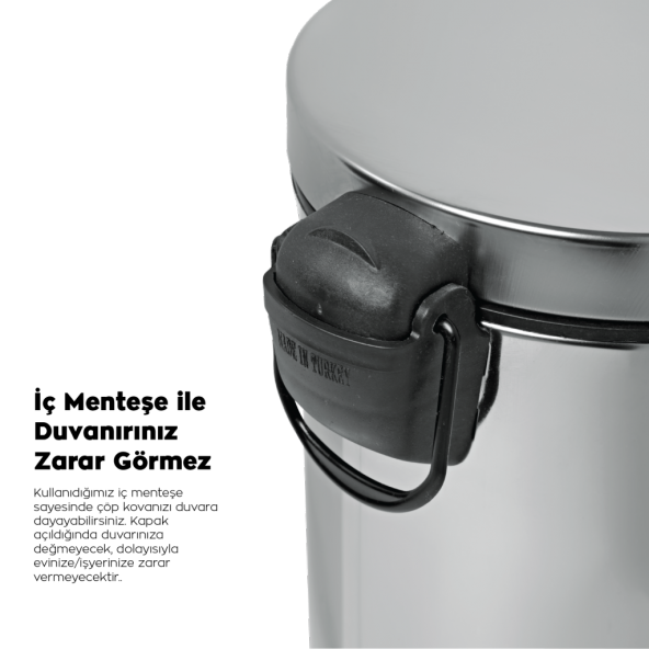 Foreca Pedallı Çöp Kovası Siyah 12 Lt - 3