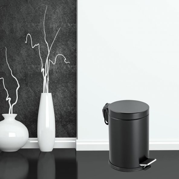 Foreca Pedallı Çöp Kovası Siyah 12 Lt - 5