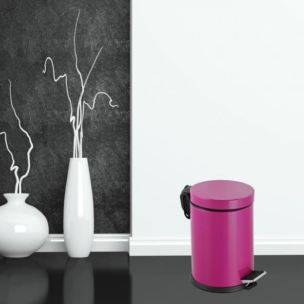 Foreca Pedallı Çöp Kovası Fuşya 20 Lt - 7
